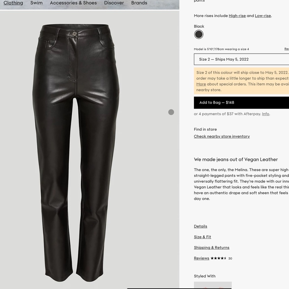 Aritiza Melina Super High Rise Pant